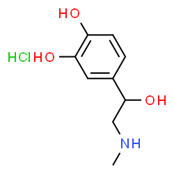 4-(1-hydroxy-2-methylamino-ethyl)benzene-1,2-diol hydrochloride结构式