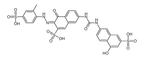 4-hydroxy-7-[[[(5-hydroxy-7-sulpho-2-naphthyl)amino]carbonyl]amino]-3-[(2-methyl-4-sulphophenyl)azo]naphthalene-2-sulphonic acid Structure