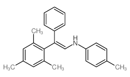 Benzenamine,4-methyl-N-[2-phenyl-2-(2,4,6-trimethylphenyl)ethenyl]- structure