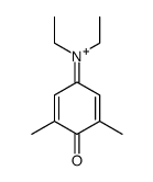 N-(3,5-dimethyl-4-oxocyclohexa-2,5-dien-1-ylidene)-N-ethylethanaminium结构式