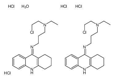 N'-(2-chloroethyl)-N'-ethyl-N-(1,2,3,4-tetrahydroacridin-9-yl)propane-1,3-diamine,hydrate,tetrahydrochloride Structure