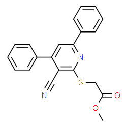 Methyl [(3-cyano-4,6-diphenyl-2-pyridinyl)sulfanyl]acetate Structure