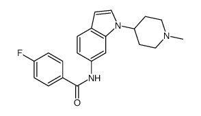 4-fluoro-N-[1-(1-methylpiperidin-4-yl)indol-6-yl]benzamide结构式