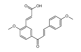 (E,E)-3-(2-Methoxy-5-(3-(4-methoxyphenyl)-1-oxo-2-propenyl)phenyl)-2-p ropenoic acid结构式