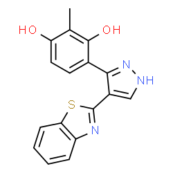 4-[4-(1,3-benzothiazol-2-yl)-1H-pyrazol-3-yl]-2-methylbenzene-1,3-diol Structure