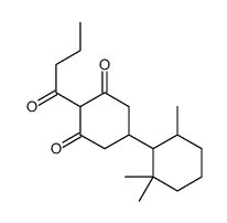 2-butanoyl-5-(2,2,6-trimethylcyclohexyl)cyclohexane-1,3-dione结构式