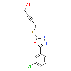 4-{[5-(3-Chlorophenyl)-1,3,4-oxadiazol-2-yl]sulfanyl}-2-butyn-1-ol结构式