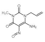 1-Allyl-6-amino-3-methyl-5-nitroso-2,4(1H,3H)-pyrimidinedione Structure