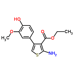 Ethyl 2-amino-4-(4-hydroxy-3-methoxyphenyl)-3-thiophenecarboxylate Structure