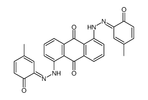 1,5-bis[2-(3-methyl-6-oxocyclohexa-2,4-dien-1-ylidene)hydrazinyl]anthracene-9,10-dione结构式