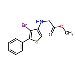 Methyl N-(4-bromo-5-phenyl-3-thienyl)glycinate结构式