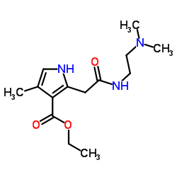 Ethyl 2-(2-{[2-(dimethylamino)ethyl]amino}-2-oxoethyl)-4-methyl-1H-pyrrole-3-carboxylate结构式