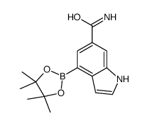 4-(4,4,5,5-四甲基-1,3,2-二噁硼烷-2-基)-1H-吲哚-6-羧酰胺结构式