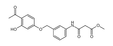 3-<<3-<(4-acetyl-3-hydroxyphenoxy)methyl>phenyl>amino>-3-oxopropanoic acid, methyl ester结构式