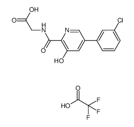 {[5-(3-chlorophenyl)-3-hydroxypyridine-2-carbonyl]amino}-acetic acid trifluoroacetic acid salt Structure