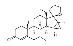 7α,18-dimethyl-15β,16β-methylene-19-nor-20-spirox-4-en-3-one结构式