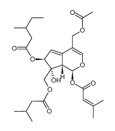 1-(3-methylcrotonyl)-7-(3-methylvaleryl)-10-isovaleryl-11-acetylvaltrate hydrine结构式