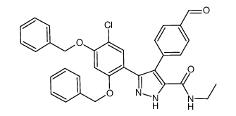 5-(2,4-bis(benzyloxy)-5-chlorophenyl)-4-(4-formylphenyl)-2H-pyrazole-3-carboxylic acid ethylamide Structure