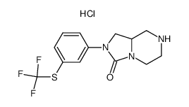 2-{3-[(Trifluoromethyl)thio]phenyl}hexahydroimidazo[1,5-a]pyrazin-3(2H)-one hydrochloride结构式