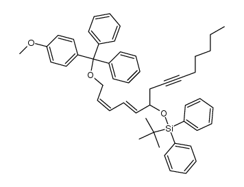 6-[(tert-butyldiphenylsilyl)oxy]-1-[diphenyl(4-methoxyphenyl)methoxy]-2,4-tetradecadien-8-yne结构式