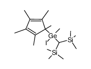 [bis(trimethylsilyl)methyl]iodomethyl(pentamethylcyclopentadienyl)germane结构式