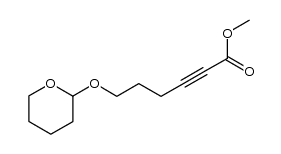 6-(tetrahydro-pyran-2-yloxy)-hex-2-ynoic acid methyl ester结构式