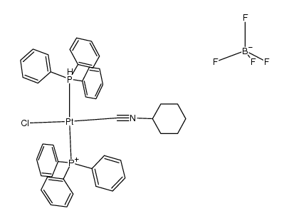 trans-{(PPh3)2Pt(CNC6H11)Cl}BF4 Structure