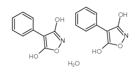 3,5-dihydroxy-4-phenylisoxazole hemihydrate structure