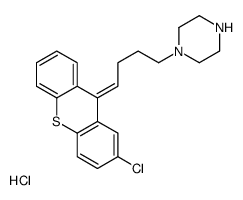 1-[(4E)-4-(2-chlorothioxanthen-9-ylidene)butyl]piperazine,hydrochloride Structure