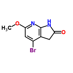 4-Bromo-6-methoxy-1,3-dihydro-2H-pyrrolo[2,3-b]pyridin-2-one结构式