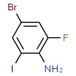 4-溴-2-氟-6-碘苯胺结构式
