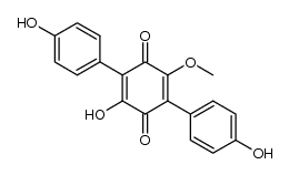 2-hydroxy-3,6-bis(4-hydroxyphenyl)-5-methoxycyclohexa-2,5-diene-1,4-dione结构式