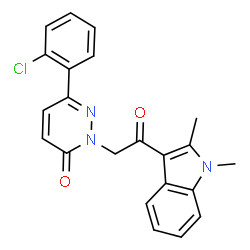 6-(2-chlorophenyl)-2-[2-(1,2-dimethyl-1H-indol-3-yl)-2-oxoethyl]pyridazin-3(2H)-one structure