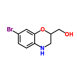 (7-Bromo-3,4-dihydro-2H-1,4-benzoxazin-2-yl)methanol Structure