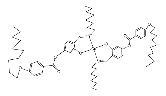 bis(N-octyl,4-decyloxybenzoyloxysalicylaldiminato)copper(II)结构式