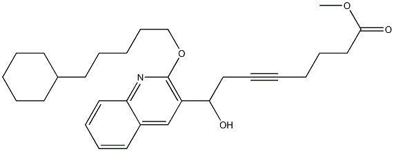5-Octynoic acid, 8-[2-[(5-cyclohexylpentyl)oxy]-3-quinolinyl]-8-hydroxy-, methyl ester结构式