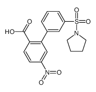 4-nitro-2-(3-pyrrolidin-1-ylsulfonylphenyl)benzoic acid结构式