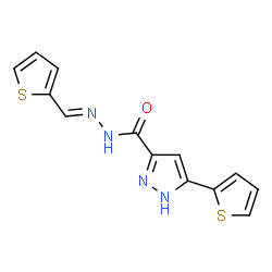 (E)-3-(thiophen-2-yl)-N-(thiophen-2-ylmethylene)-1H-pyrazole-5-carbohydrazide structure
