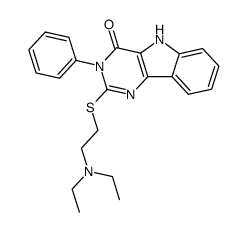 2-((2-(diethylamino)ethyl)thio)-3-phenyl-3,5-dihydro-4H-pyrimido[5,4-b]indol-4-one结构式