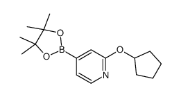 2-(Cyclopentoxy)pyridine-4-boronic acid pinacol ester结构式