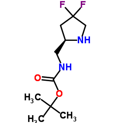 (R)-((4,4-二氟吡咯烷-2-基)甲基)氨基甲酸叔丁酯结构式