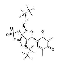 1-(2',5'-bis-O-(tert-butyldimethylsilylribofuranosyl)-3-N-methylthymine)-3'-spiro-5''-(4''-amino-1'',2''-oxathiole-2'',2''-dioxide) picture