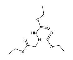 2-[N,N'-Bis(ethoxycarbonyl)hydrazino]dithioessigsaeure-ethylester结构式