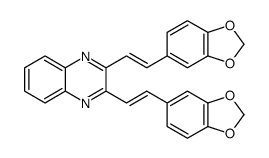 2,3-bis[2-(1,3-benzodioxol-5-yl)ethenyl]quinoxaline结构式