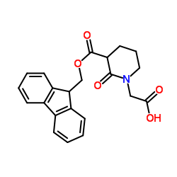 {3-[(9H-Fluoren-9-ylmethoxy)carbonyl]-2-oxo-1-piperidinyl}acetic acid Structure