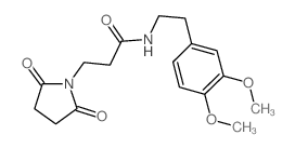 1-Pyrrolidinepropanamide,N-[2-(3,4-dimethoxyphenyl)ethyl]-2,5-dioxo- Structure