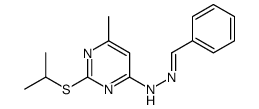 N-(benzylideneamino)-6-methyl-2-propan-2-ylsulfanylpyrimidin-4-amine结构式