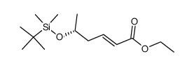 (5R,2E)-5-(tert-butyl-dimethyl-silyloxy)-hex-2-enoic acid ethyl ester结构式