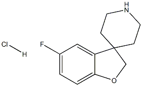 5-Fluoro-2H-spiro[1-benzofuran-3,4'-piperidine]hydrochloride结构式