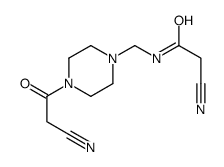 2-cyano-N-[[4-(2-cyanoacetyl)piperazin-1-yl]methyl]acetamide Structure